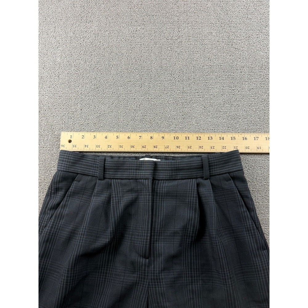Abercrombie & Fitch Sloane Tailored Pants Women 30 Gray Wide-Leg Plaid Old Money - Picture 6 of 8